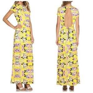 NBD X The XNAVEN Twins Into The Light Floral Yellow Canary Maxi Dress